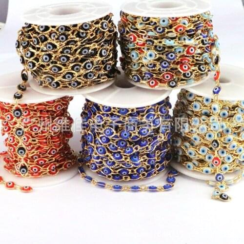 New jewelry colorful Enamel eyese chain multicolored chain women Bohemian style chain accessories fashiion jewelry necklace
