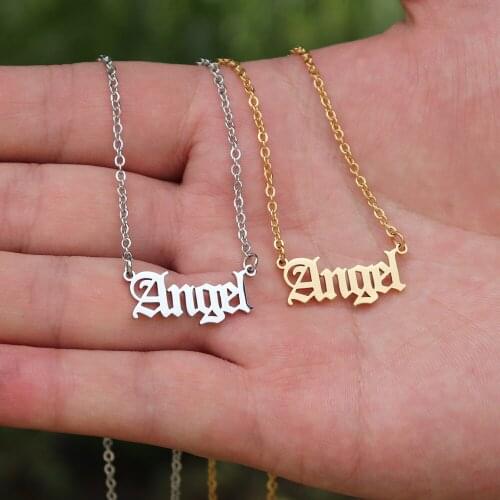 Letter Necklace Angel Number Choker Silver Color Gold Necklaces 111 222 333 444 555 666 777 888 999 Old English Bijoux Femme