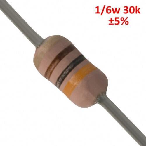 PHISCALE Carbon film resistor 30k 1/6w 0.167w 5% Tolerance 1000pcs
