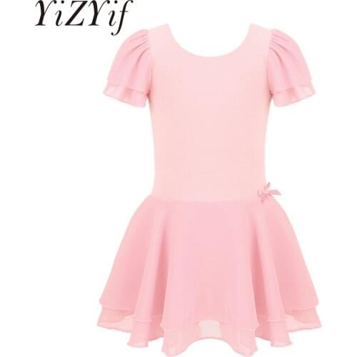 YiZYiF Girls Dance Leotards Ballet Dress Bodysuit Kids Ballerina Tutu Leotard Blue Black Colors Good Style