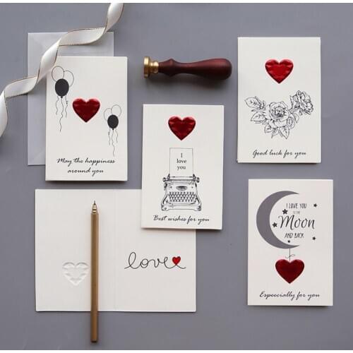 Heart Pattern Design 3D Blessing Greeting Card Valentine Day Birthday Party Gift