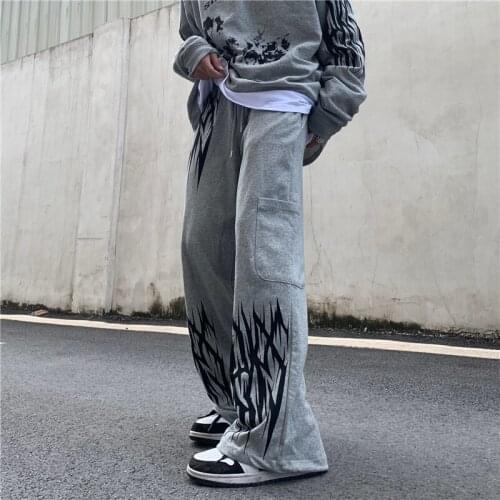 Feet Drawstring Tie Dye Straight Loose Casual Trousers Mens and Womens Elastic Waist Streetwear Oversized Track Pants Harajuku