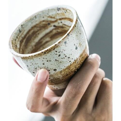 Restaurant Ceramics Water Cup Retro Coarse Pottery Tea Cup Big Volume 150ml Japanese Style Drinkware Milk Teaware Coffee Mug