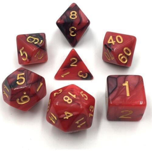 Rollooo Dice 7pc/set olyhedral Dice Double Color for DND RPG d4 d6 d8 d10 d% d12 d20
