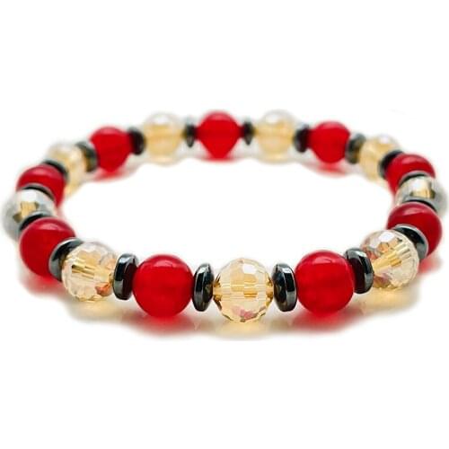 Luxury Hematite Glass Jade Women Bracelets for Wedding New Mullti Color Korean Natural Stone Beaded Bracelet Jewelry Wholesale