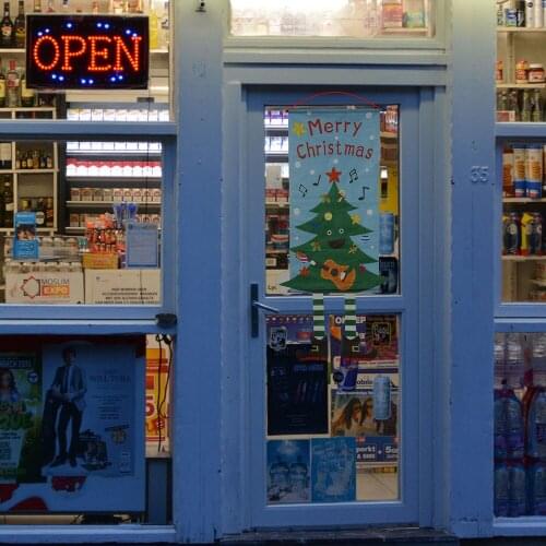 Polyester Multi-style Christmas Hanging Flag Christmas Door Hanging Easy To Hang Multi-color Decorative Christmas Decoration