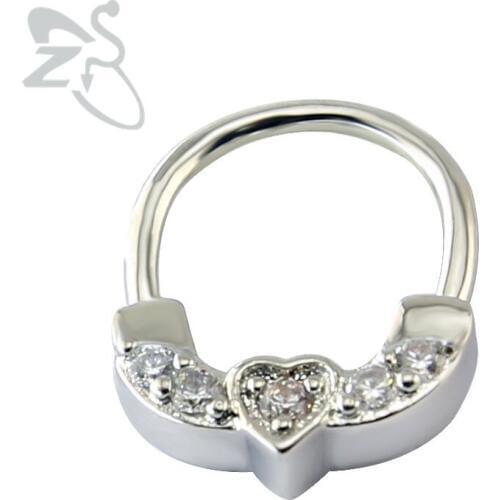 Helix Piercing Crystal Nose Rings&Studs Stainless Steel Septum Clicker Real Nose Piercing Jewelry Clip Fashion Body Piercing