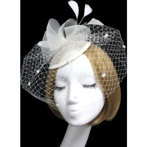 New White Ivory Black Bridal Net Birdcage Veils Charming Wedding Veil Hats Fascinator Face Veils