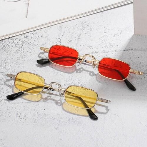 ONEVAN Retro Small Frame Sunglasses Women Classic Alloy Punk Sun Glasses for Men Square Punk Shades for Women Gafas De Sol Mujer