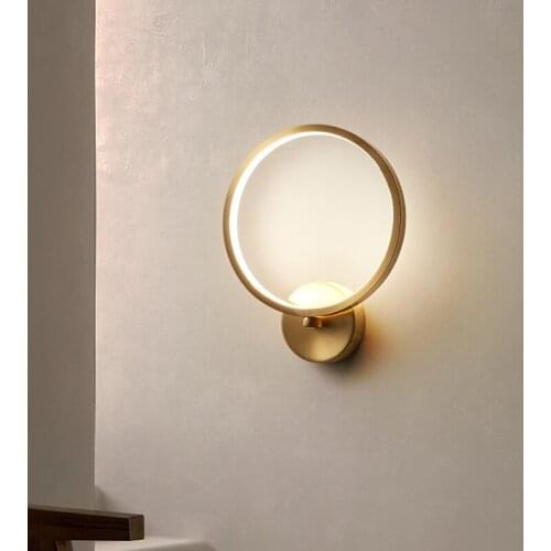 New Modern Round Gold Wall Lamp LED Lights For Bedroom Living Room TV Background Aisle Home Lighting Fixtures