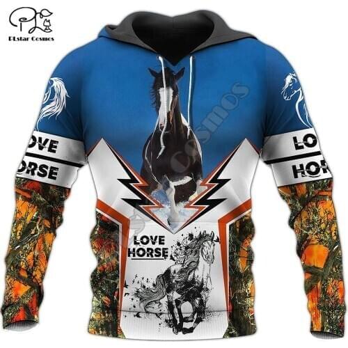 PLstar Cosmos Horse Tattoo Animal Funny Streetwear Harajuku Trucksuit Autumn Sweatshirt 3DPrint Men/Women Pullover Hoodies D-7