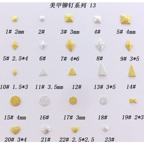 500pcs/bag Japanese 3D Nail Art Decoration Metal Alloy Mini Stud Rough Rivet Fashion Geometry Style Nail Parts DIY Nail Supplies