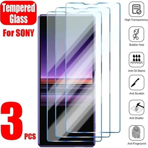 3PCS Screen Protector For Sony Xperia 10 5 II Plus XA3 Tempered Glass For Sony Xperia L4 L3 L2 XZ1 Z2 Z5 Compact M2 M5 Glass