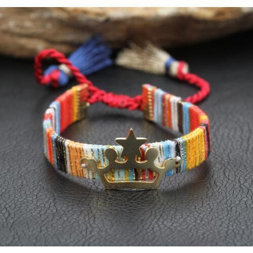 Fashion crown/English/glasses/lovers/various animal Bohemian bracelet charm adjustable tassel women bracelet