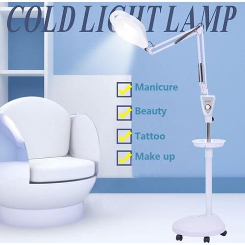 18X Beauty Skin Care Tools Beauty Salon LED Cold Light Lamp Magnifying Glass Nail Eyebrow Tattoo Shadowless Floor Lamp Home