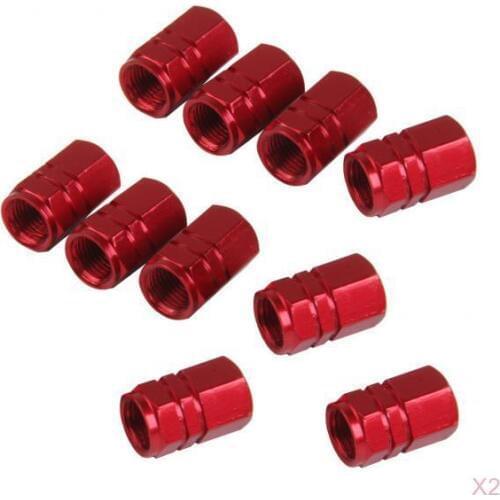 20PC Tire Tire Wheel Hexagonal Ventil Valve Capsules For Auto Car Truck Red New
