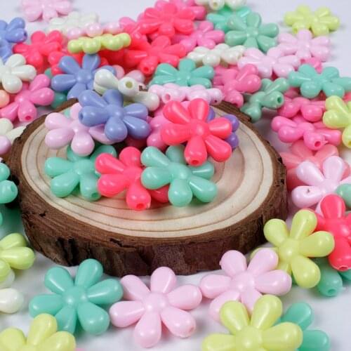 30/60Pcs Candy Color Snowflake Acrylic Beads Loose Spacer Beads for Jewelry Making Diy Childen Bracelet Necklace Accessories