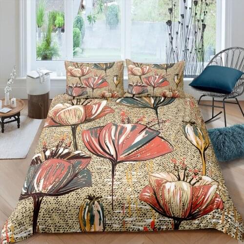 3D Floral Pattern Duvet Cover With Pillowcase 2/3 Pcs Bedding Set Adult Bedroom Single King Home Textiles Quilt Cover