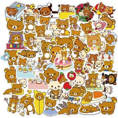 50 PCS 2021 NEW Arrival INS Lovely Bear Graffiti Stickers Kids Classic DIY Toys Bike Travel Luggage Guitar Waterproof PVC Decals