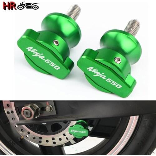 8MM NINJA650 Motorcycle Swingarm Spools Rear Stand Screws Sliders CNC Aluminum Accessories For Kawasaki Ninja 650 2017 2018 2019