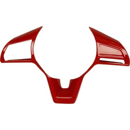 Car Interior Accessories Red Carbon Fiber Steering Wheel Frame Cover Trim Sticker for Nissan Sylphy Sentra 2020 2021