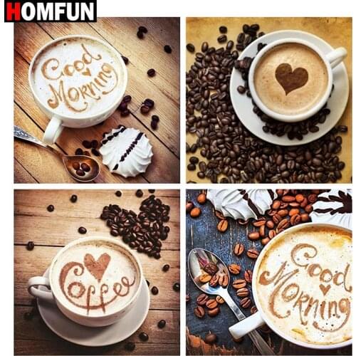 HOMFUN 5d Diamond Painting Full Square/Round "Coffee landscape" Picture Of Rhinestone DIY Diamond Embroidery Home Decor