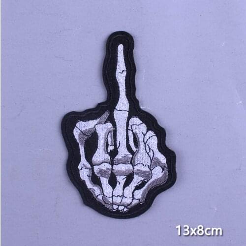 Punk Rock Biker Patches For Clothing Skull Iron On Embroidered Patches On Clothes Joker Orangutan Hippie Badge Embroidery Patch