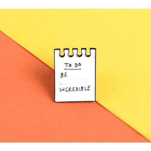 White Note pin Quote Rude words ticket pins and brooches Daily plan enamel Lapel pin shirt bag Badges Jewelry gifts
