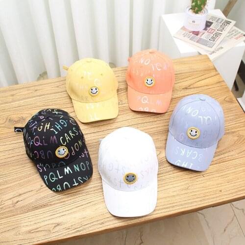 Childrens Fashion Embroidered Letter Hat Elementary School Outdoor Outing Sports Sunshade Sunscreen Baseball Cap New2021