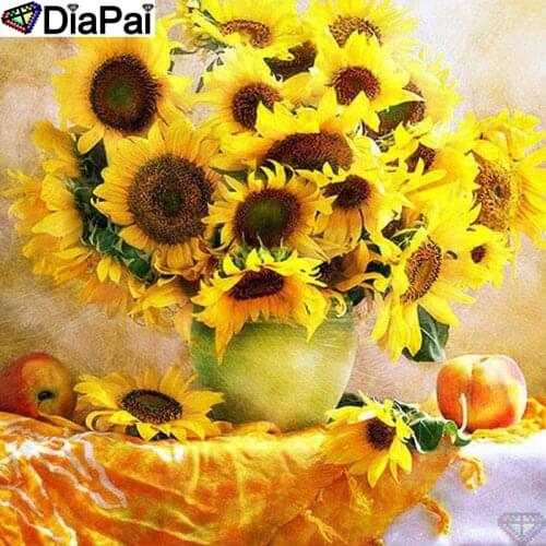 DiaPai 5D DIY Diamond Painting 100% Full Square/Round Drill "Sunflower flower" Diamond Embroidery Cross Stitch 3D Decor A21693