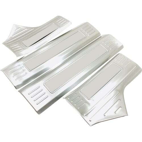 For Peugeot 2008 2020-2021 Stainless Steel Inner Door Sill Scuff Plate Threshold Guard Cover Trim 4pcs Car Styling Accessories