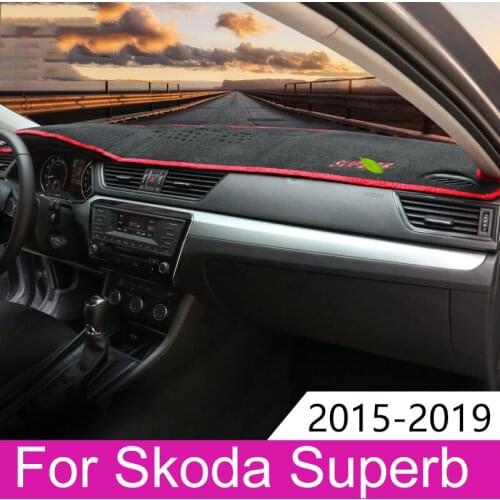 For Skoda Superb 3 2015 2016 2017 2018 2019 Car Dashboard Cover Mat Sun Shade Pad Instrument Panel Carpets Protector Accessories