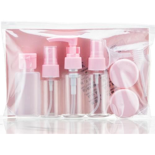 11PCS Travel kit mini cosmetic cream pot bottles leak proof plastic transparent make-up containers