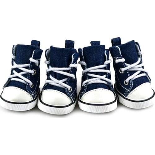 Pet Dog Denim Shoes Waterproof Anti-slip Breathable Booties Shoes Puppy Warm Sneakers Pet Outdoor Walking Supplies