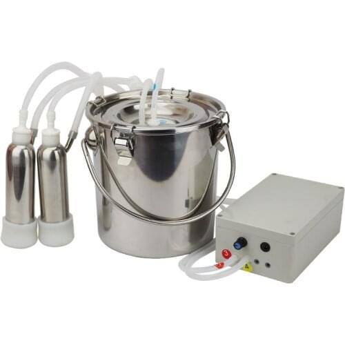 5L Electric Milking Machine for Cattle Goat 220V Pulsating Milking Machine Stainless Steel Milker Bucket Farm Livestock Tool