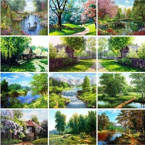 EverShine DIY Diamond Embroidery Natural Diamond Painting Full Drill Square Landscape Cross Stitch Sale Mosaic Kits Wall Decor