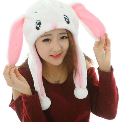 Hats For Adults Girls Children Kids Boys Rabbit Long Ear Bonnet Cap Soft Crochet Lop Ear Bunny Hats with Earmuffs Cute Plush Cap