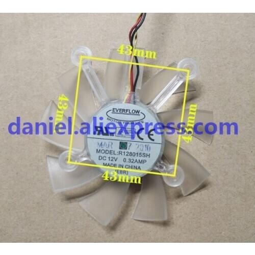 Original R128015SH 12V 0.32A 9400 9800 3850 9500 CPU Graphics Fan 3 Wire