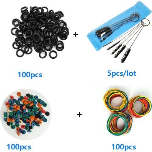 Hot Selling Tattoo Accessories Tattoo Supplies Rubber Bands +O-Rings + A-bar Grommet Nipple +Tattoo Tattoo Brush Free Shipping