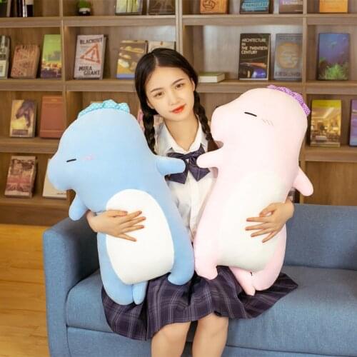 1pc 75CM Soft Stuffed Animal Dinosaur Plush Toy Cartoon Dino Humanoid Doll Sofa Cushion Girls Kids Sleeping Pillow Birthday Gift