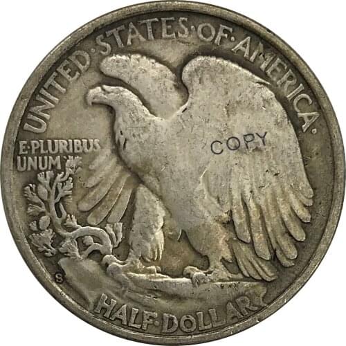 D 1944 United States Walking Liberty Half Dollar Cupronickel Plated Silver Collectibles Copy Coins