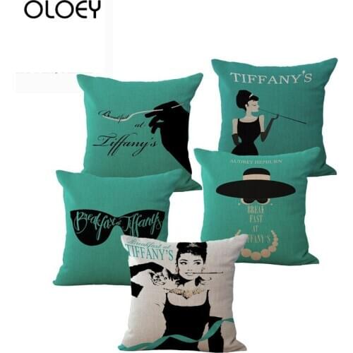Beautiful Woman Cushion Cover Polyester Square Cushion Cover Bedroom Cushion Cover Home Hotel Decoration Cushion Cover 45 * 45cm