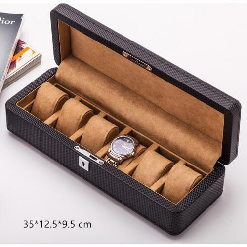 Top Luxury PU Leather Watch Box Fashion Yellow/Brown Inner Watch Display Watch Case Brand Jewelry Gift Box