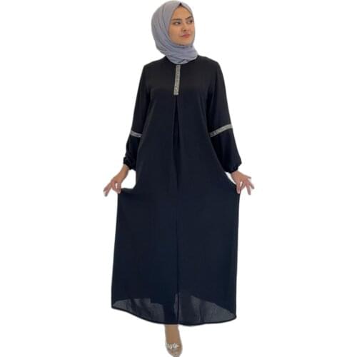 Turkish Dress Soft Aerobin Fabric Handles Long Pearl Stone Processing 2021 Hot New Season 145 cm long abaya