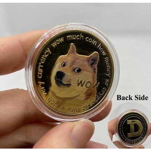 New animal coin Gold Plated Dogecoin Coin Crypto Commemorative Coins Cute Dog Pattern Anime Doge coin Souvenir Collection Gift