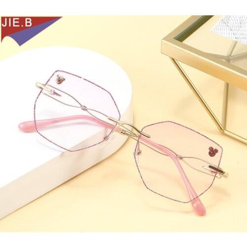 2020 New Rimless Glasses Anti-Blue Light Frimming Frend With Flat Mirror Makeup Mirror