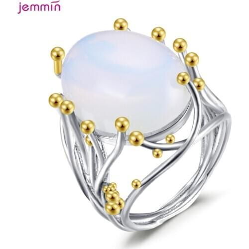 New Arrival 925 Sterling Silver Moonstone Ring for Women Figer Ring Fine Jewelry Classic Anniversary Gift Anel