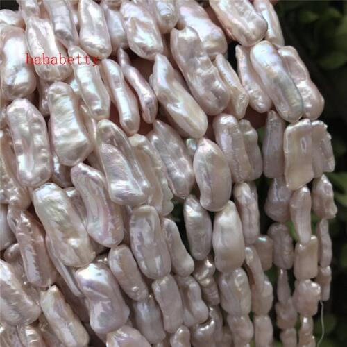 NEW freshwater pearl AAA reborn keshi baroque 9X24 MM Light purple nature 15" wholesale bead loose