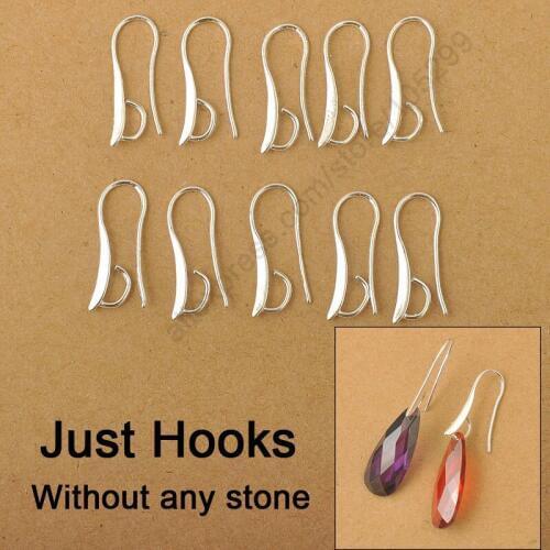 New Design 100pcs /Lot DIY Jewelry Accessories 925 Sterling Silver Jewelry Findings Hook Earring For Crystal Stones Beads