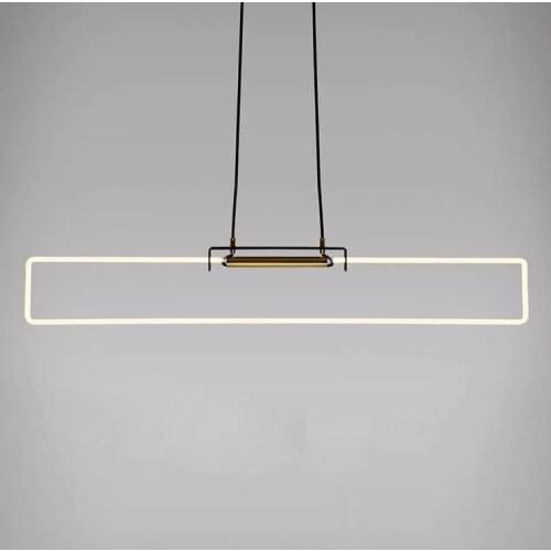 Simple modern restaurant line lamp Nordic creative personality bar living room clothing store designer model room chandelier